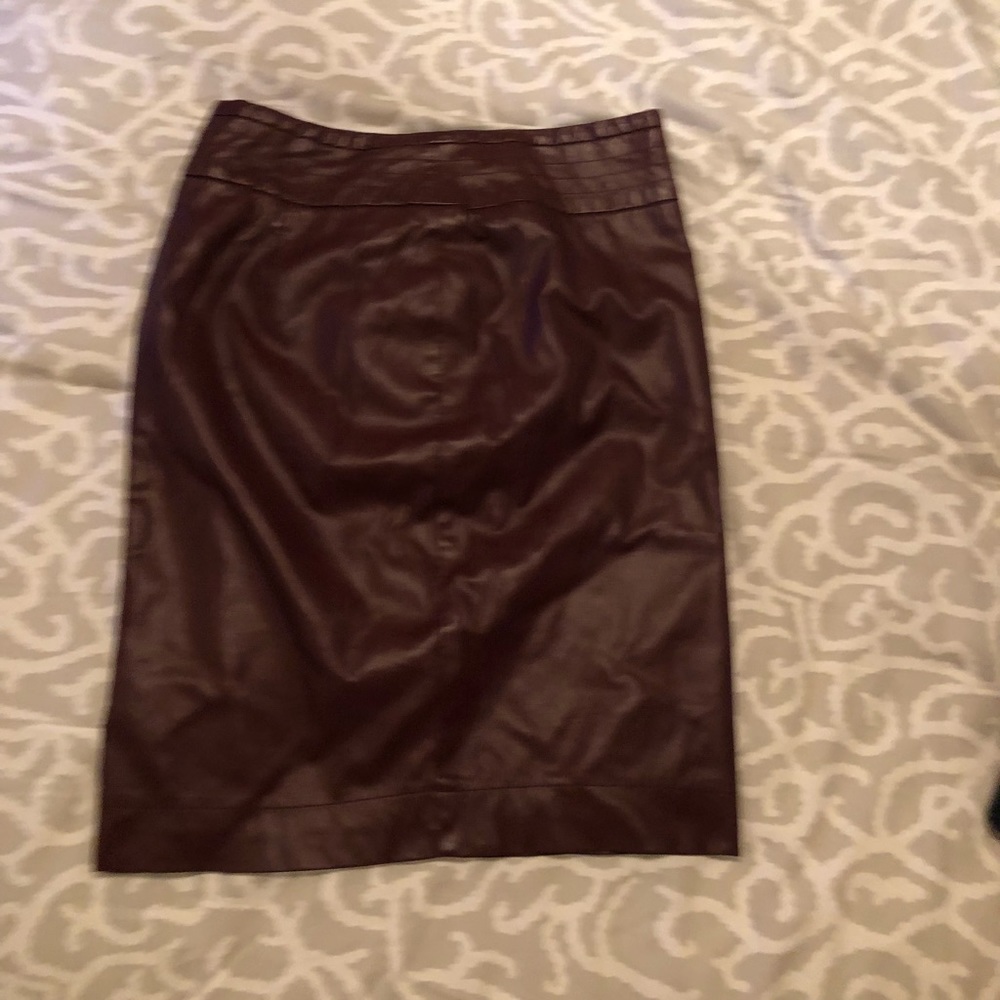 The Limited Burgundy/Maroon Leather Skirt
